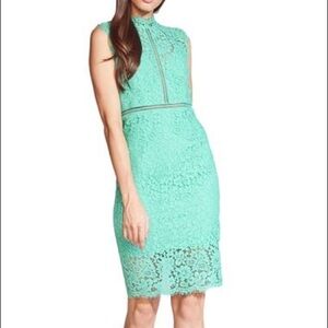 Bardot NWOT Lace Sheath Mint Green Cutouts Fitted Cocktail Dress